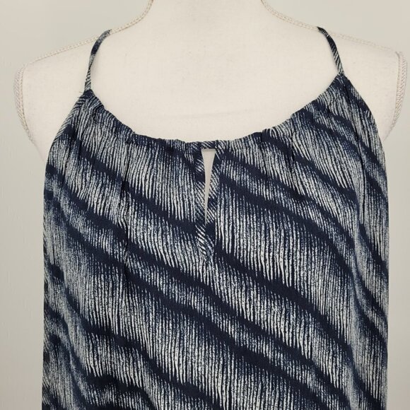 Lucky Brand Navy Blue Stripe Woven Keyhole Tank Top - Picture 3 of 10